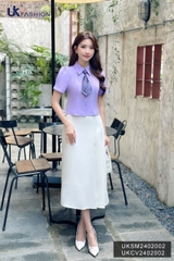 Chân váy chữ A xếp ly sườn Fashion chất liệu cao cấp không nhăn, công sở basic, dễ phối đồ UKCV2402002