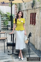 Chân váy chữ A xếp ly sườn Fashion chất liệu cao cấp không nhăn, công sở basic, dễ phối đồ UKCV2402002