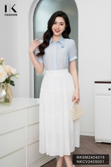 Áo Sơ Mi Cổ Sen Đính Nơ NK Fashion Trẻ Trung, Nữ Tính Cho Nàng Công Sở NKSM2404015