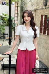 Áo Kí Giả UK Fashion Cổ Nhọn Vạt Tròn Sang Trọng, Thanh Lịch UKSM2403015