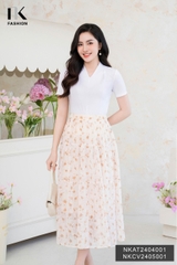 NK Fashion NKAT2404001Áo Thun Tay Cộc Cổ Leo Thời Trang Nữ, Trẻ Trung Năng Động NKAT2404001