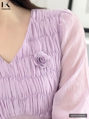 NK FASHION Cài áo hoa hồng ánh nhũ xinh xắn, duyên dáng MKPK2406002