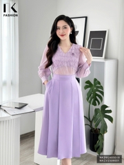 Áo Sơ Mi Cổ Tim Nhún Ngực NK Fashion Công Sở Nữ Thanh Lịch, Dịu Dàng Vải Mềm Mịn NKSM2405019