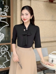ÁO LEN TAY LỠ NƠ CỔ THỜI TRANG NKAL2406001