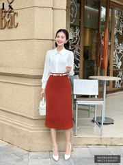 Áo Sơ Mi Dài Tay Lá Cổ Nhọn NK Fashion Công Sở Nữ Thanh Lịch, Vải Mềm Mịn NKSM2405023