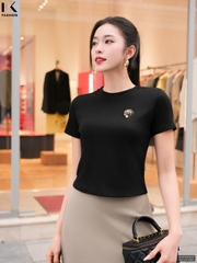 Áo Thun Cổ Tròn Croptop  Năng Động Vải Mềm Mịn NKAT2502005