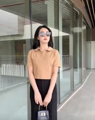 Áo Thun cổ bẻ cộc tay Basic NK Fashion Công Sở Nữ Thiết Kế Cách Điệu, Thanh Lịch, Thoải Mái, Trẻ Trung NKAT2403002