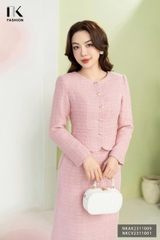 Áo Khoác Dạ Text Cổ Trơn, Sang Trọng, Thanh Lịch NKAK2311009