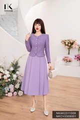 Áo Khoác Dạ Text Cổ Trơn, Sang Trọng, Thanh Lịch NKAK2311009