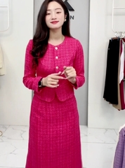 Áo Khoác Dạ Text Cổ Trơn, Sang Trọng, Thanh Lịch NKAK2311009