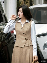 Gile xếp eo text min kiểu dáng mới, nhẹ nhàng dễ mặc NKSM2510010