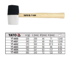 bua-cao-su-den-trang-can-go-980g-yato-yt-4605