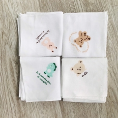 Khăn Sữa Cho Bé MOLLI Muslin Handkerchief Set 3 Chiếc Cao Cấp Siêu Mềm Thấm Hút Cực Tốt Kèm Họa Tiết Đáng Yêu