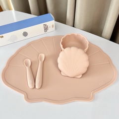 Tấm Lót Bàn Ăn Hình Sò Chính Hãng TGM Seashell Silicon Table Mat Đảm Bảo Vệ Sinh Cho Bé Ăn Dặm