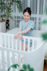 Bộ pijama hỗ trợ hút sữa cho bé VẠT NGẮN chất liệu vải nhung tằm cao cấp, Bộ đồ cho mẹ bầu & sau sinh Momi