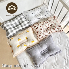 Set Chăn Gối Vải Xô OME Cao Cấp Đa Năng Siêu Mềm, họa tiết xinh xắn OME cho bé sơ sinh đến 6 tuổi