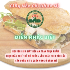 Giấy Nến gói bánh mì 13x21cm & 16x19 (Chuẩn thực phẩm) in logo chuẩn Pantone màu đơn -block 10k tờ