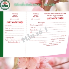 Giấy Giới Thiệu 2 liên-Block 6 quyển-chọn mẫu in tên