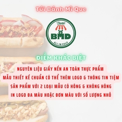 Túi bánh mì que 9x28cm (giấy nến thực phẩm) in logo nhiều màu-block 100 tờ nhanh cho sự kiện 