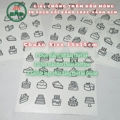 Giấy nến gói hoặc lót Bánh Cake-Bánh kem-Bánh Crepe in logo mỏng 28-38gsm chuẩn size 15x15 cm - Block 100 (nhanh 8h) & 8000 tờ (công nghiệp 24h)