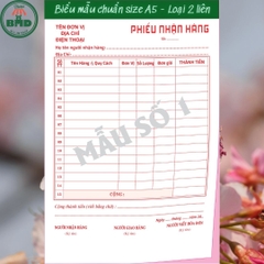 Phiếu nhận hàng 2 liên-Block 6 quyển-chọn mẫu in tên