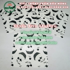 Giấy nến gói hoặc lót Bánh Cake-Bánh kem-Bánh Crepe in logo mỏng 28-38gsm chuẩn size 18x18 cm - Block 100 (nhanh 8h) & 6000 tờ (công nghiệp 24h)