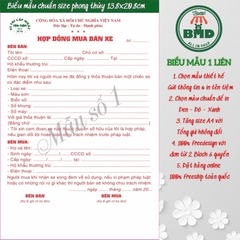Hợp đồng mua bán xe 1 liên-Block 6 quyển-chọn mẫu in tên