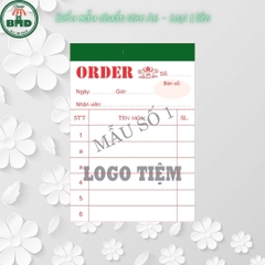Phiếu Order món 1 liên-Block 12 quyển-chọn mẫu in tên