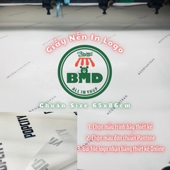 Giấy nến gói cho quần áo-giầy dép-túi thời trang chuẩn size in logo 86x65cm (kiểu quấn trọn bộ lớn)