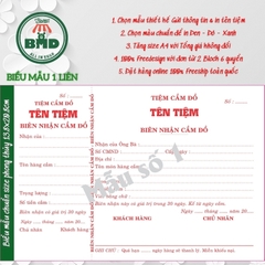 Biên Nhận Cầm đồ 1 liên-Block 6 quyển-chọn mẫu in tên