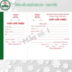 Giấy Giới Thiệu 1 liên-Block 6 quyển-chọn mẫu in tên