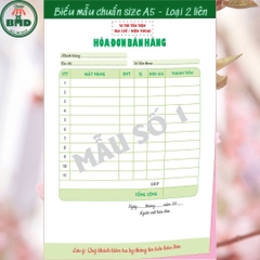 Hoá đơn bán hàng in màu 2 liên-Block 2 quyển-chọn mẫu in tên
