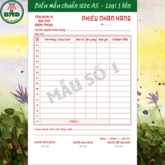 Phiếu nhận hàng 1 liên-Block 6 quyển-chọn mẫu in tên