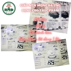 Giấy nến làm Menu in logo mỏng 28-38gsm chuẩn size 30x30 cm - Block 100 (nhanh 8h) & 3000 tờ (công nghiệp 24h)