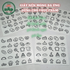 Giấy nến gói hoặc lót Bánh Cake-Bánh kem-Bánh Crepe in logo mỏng 28-38gsm chuẩn size 15x15 cm - Block 100 (nhanh 8h) & 8000 tờ (công nghiệp 24h)