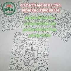 Giấy nến gói hoặc lót Bánh Cake-Bánh kem-Bánh Crepe in logo mỏng 28-38gsm chuẩn size 18x18 cm - Block 100 (nhanh 8h) & 6000 tờ (công nghiệp 24h)