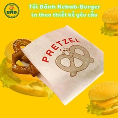 Túi bánh Kebab-Burger 19x19cm (giấy nến thực phẩm) in logo nhiều màu-block 100 tờ nhanh cho sự kiện 