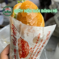 Giấy Nến gói bánh mì 13x21cm & 16x19 (Chuẩn thực phẩm) in logo chuẩn Pantone màu đơn -block 10k tờ