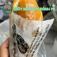 Giấy Nến gói bánh mì 13x21cm & 16x19 (Chuẩn thực phẩm) in logo chuẩn Pantone màu đơn -block 10k tờ