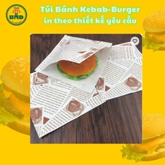 Túi bánh Kebab-Burger 19x19cm (giấy nến thực phẩm) in logo nhiều màu-block 100 tờ nhanh cho sự kiện 
