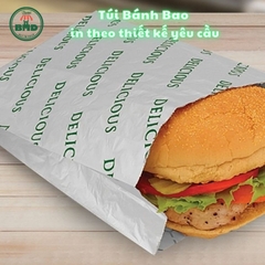 Túi bánh Bao-Khoai lắc 12x21x6.5cm (giấy nến thực phẩm) in logo nhiều màu-block 100 tờ nhanh cho sự kiện 