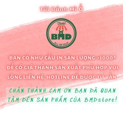 Túi bánh mì ổ 13.8x28cm (giấy nến thực phẩm) in logo nhiều màu-block 100 tờ nhanh cho sự kiện 