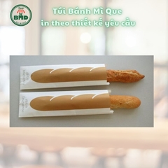 Túi bánh mì que 6x29x3cm(giấy nến thực phẩm) in logo nhiều màu-block 100 tờ nhanh cho sự kiện 