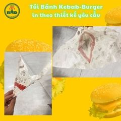Túi bánh Kebab-Burger 19x19cm (giấy nến thực phẩm) in logo nhiều màu-block 100 tờ nhanh cho sự kiện 