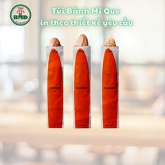 Túi bánh mì que 9x28cm (giấy nến thực phẩm) in logo nhiều màu-block 100 tờ nhanh cho sự kiện 