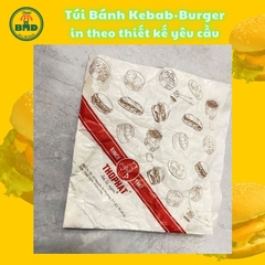 Túi bánh Kebab-Burger 19x19cm (giấy nến thực phẩm) in logo nhiều màu-block 100 tờ nhanh cho sự kiện 