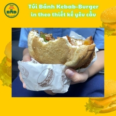 Túi bánh Kebab-Burger 19x19cm (giấy nến thực phẩm) in logo nhiều màu-block 100 tờ nhanh cho sự kiện 
