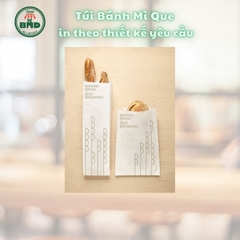 Túi bánh mì que 6x29x3cm(giấy nến thực phẩm) in logo nhiều màu-block 100 tờ nhanh cho sự kiện 
