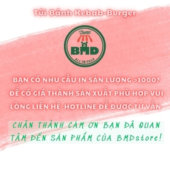 Túi bánh Kebab-Burger 19x19cm (giấy nến thực phẩm) in logo nhiều màu-block 100 tờ nhanh cho sự kiện 
