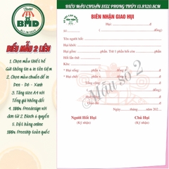 Biên lai giao hụi 2 liên-Block 6 quyển-chọn mẫu in tên